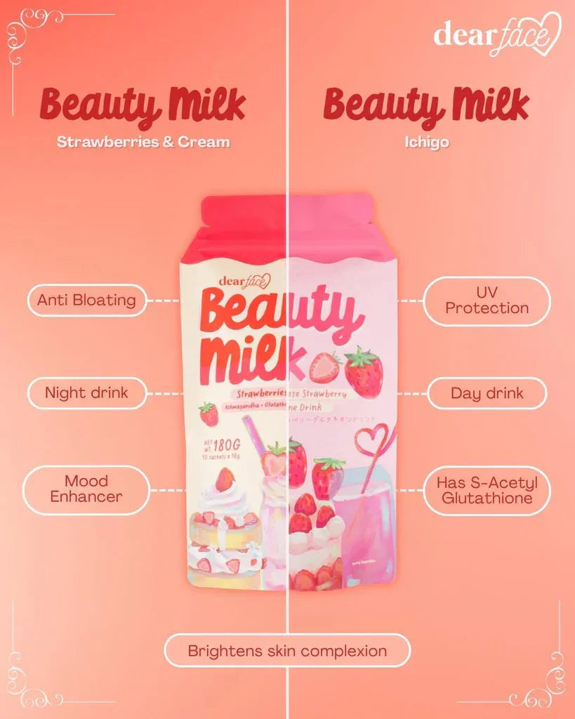 Dear Face Beauty Milk Premium Japanese Strawberry Gluta Drink – Astrid & Rose