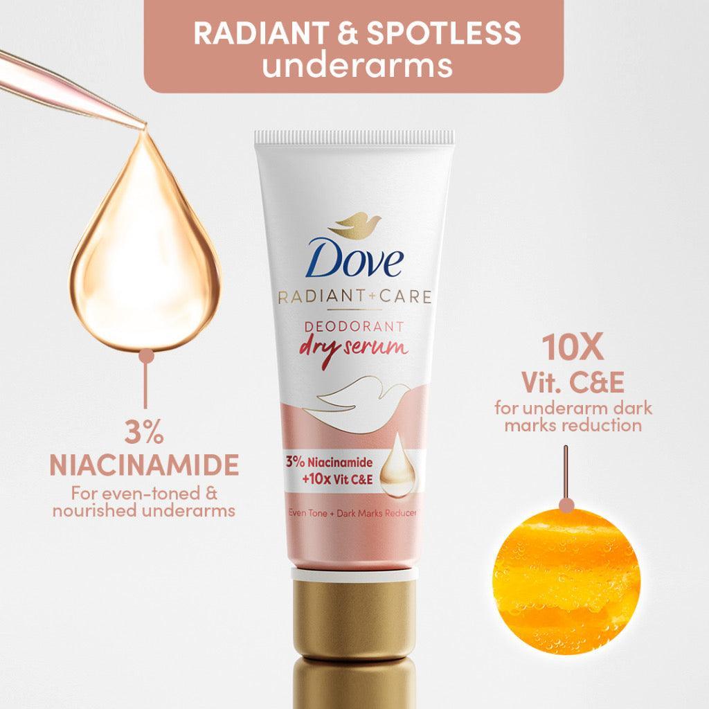 Dove Radiant + Care Deodorant Dry Serum 3% Niacinamide 10x Vitamin C&E - Astrid & Rose