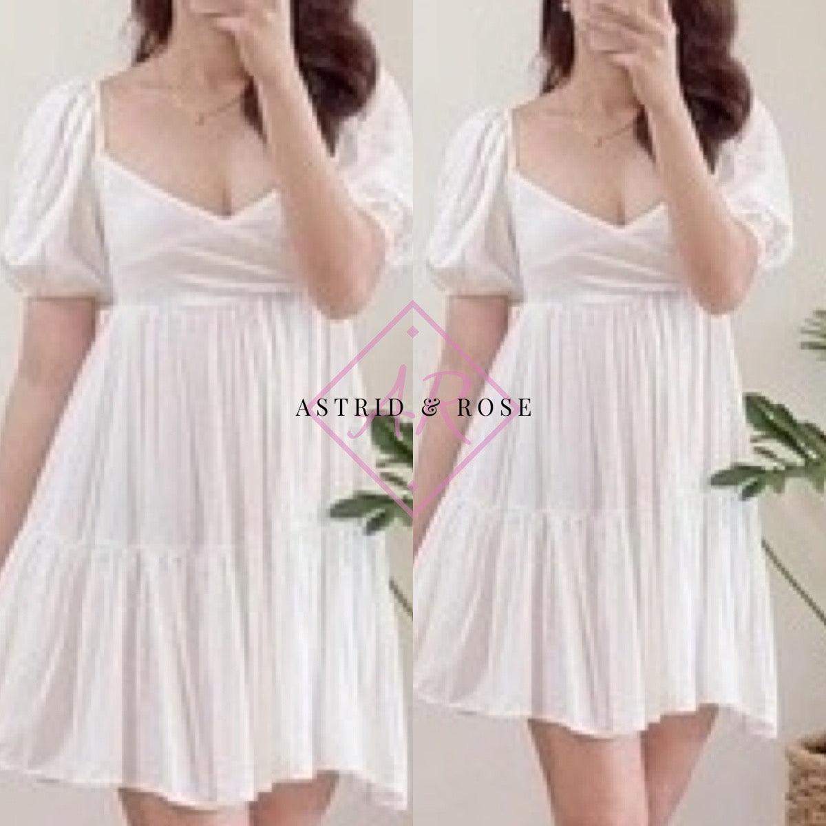 Dress - Althea in White - Astrid & Rose