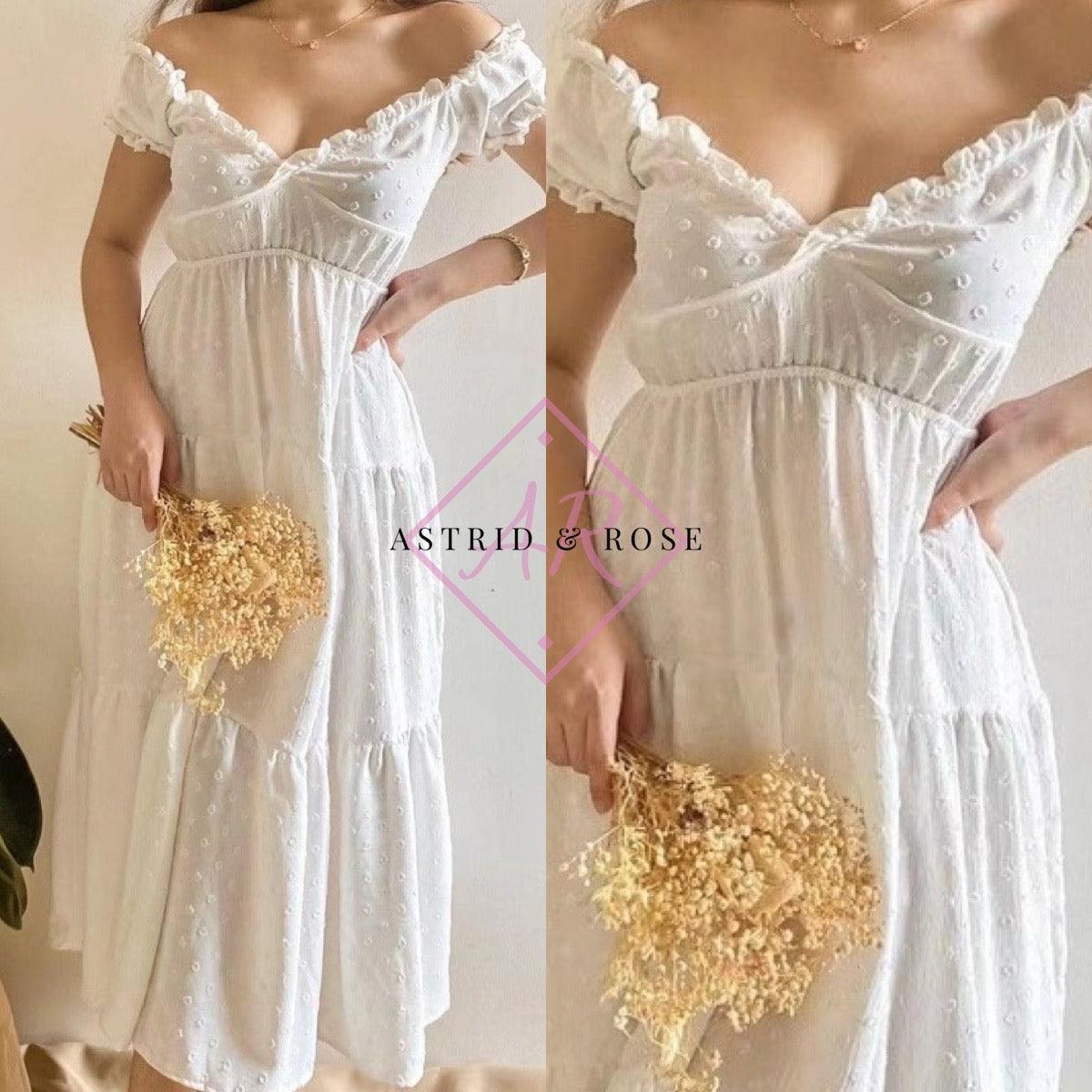 Dress - Sabrina in White - Astrid & Rose
