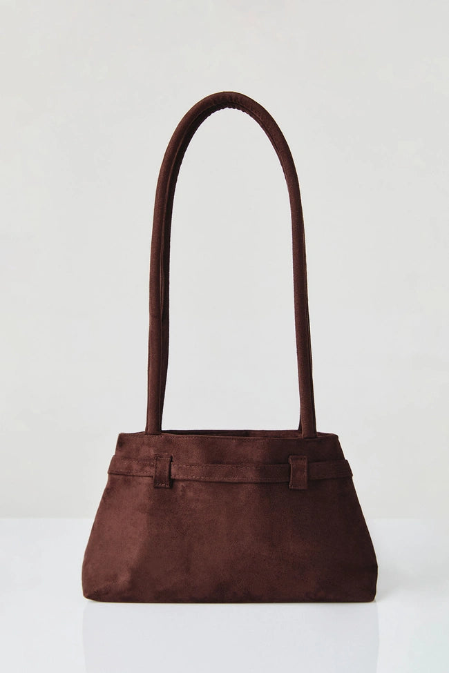 Gentlewoman Ballerina Suede Bag in Dark Brown - Astrid & Rose