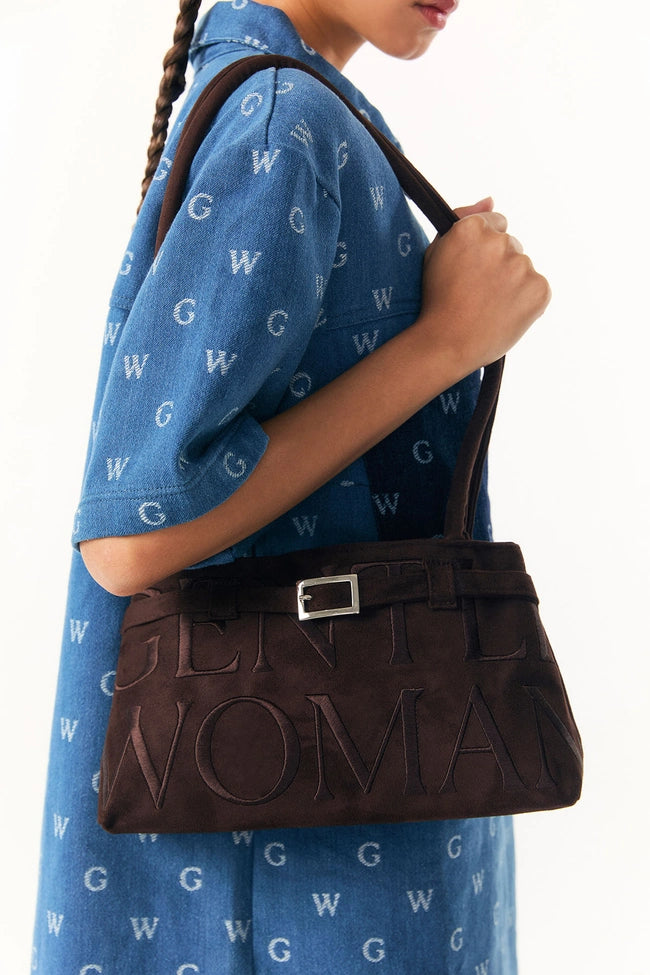 Gentlewoman Ballerina Suede Bag in Dark Brown - Astrid & Rose