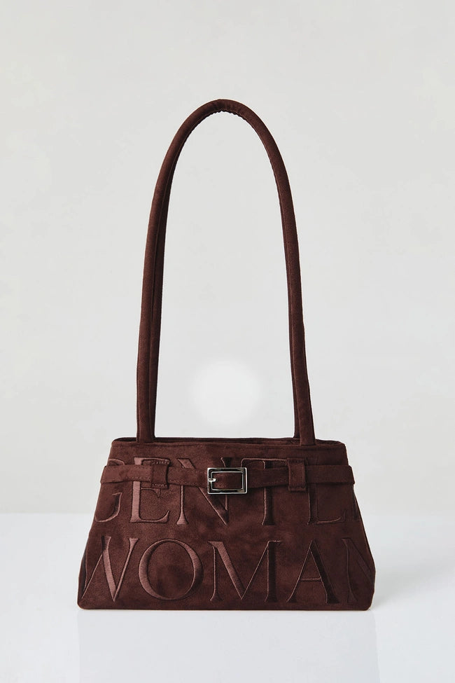 Gentlewoman Ballerina Suede Bag in Dark Brown - Astrid & Rose