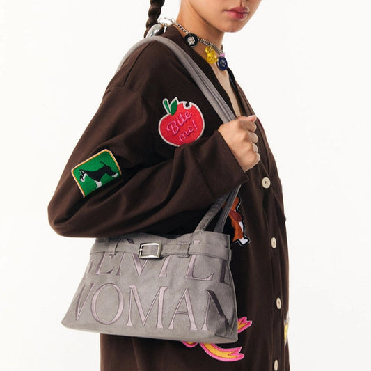 Gentlewoman Ballerina Suede Bag in Grey - Astrid & Rose