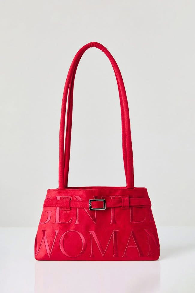 Gentlewoman Ballerina Suede Bag in Red - Astrid & Rose