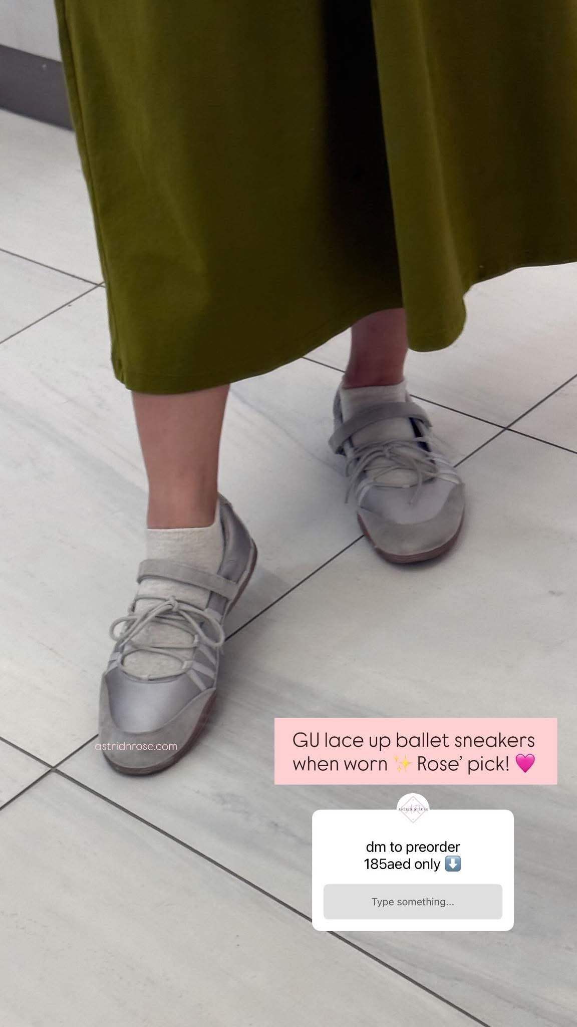 GU Lace Up Ballet Sneakers in Gray