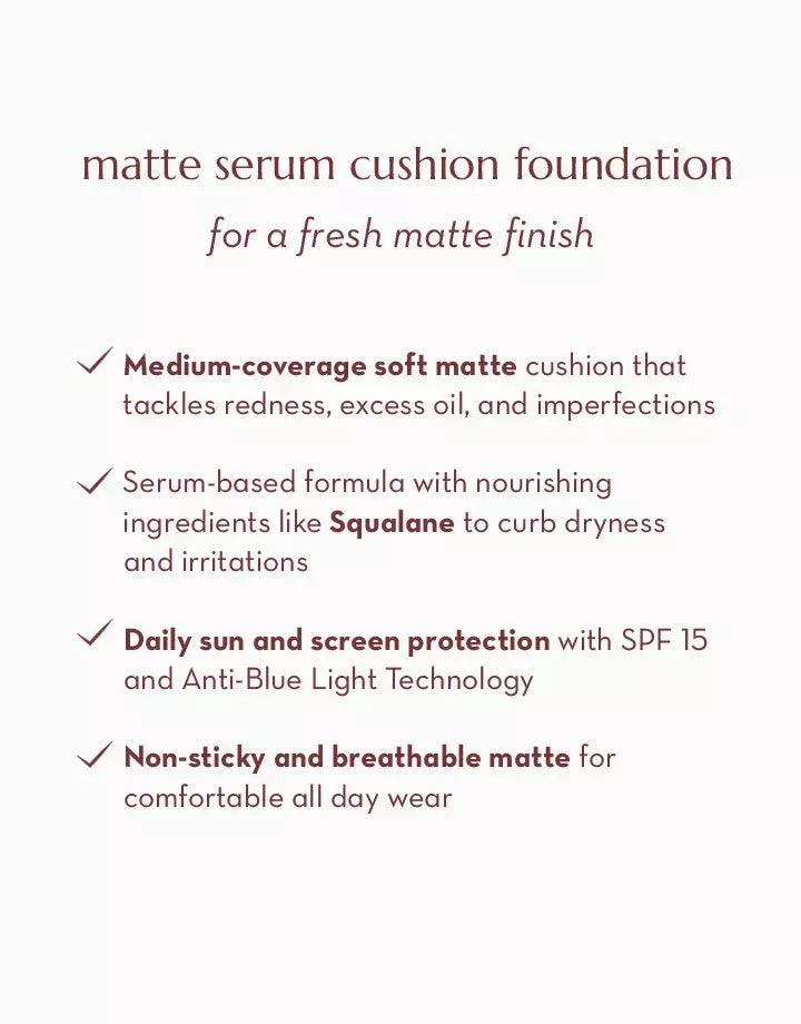 Happy Skin Second Skin Matte Serum Cushion Foundation SPF15 (PREORDER) - Astrid & Rose