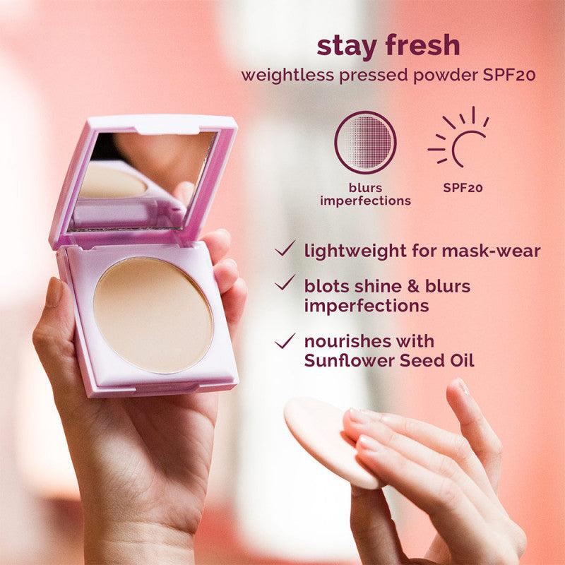 Happy Skin Stay Fresh Weightless Pressed Powder SPF20 in Medium Beige (PREORDER) - Astrid & Rose