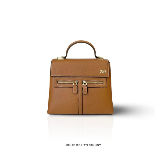 House of Little Bunny Clara PU TOGO in Brown - Astrid & Rose