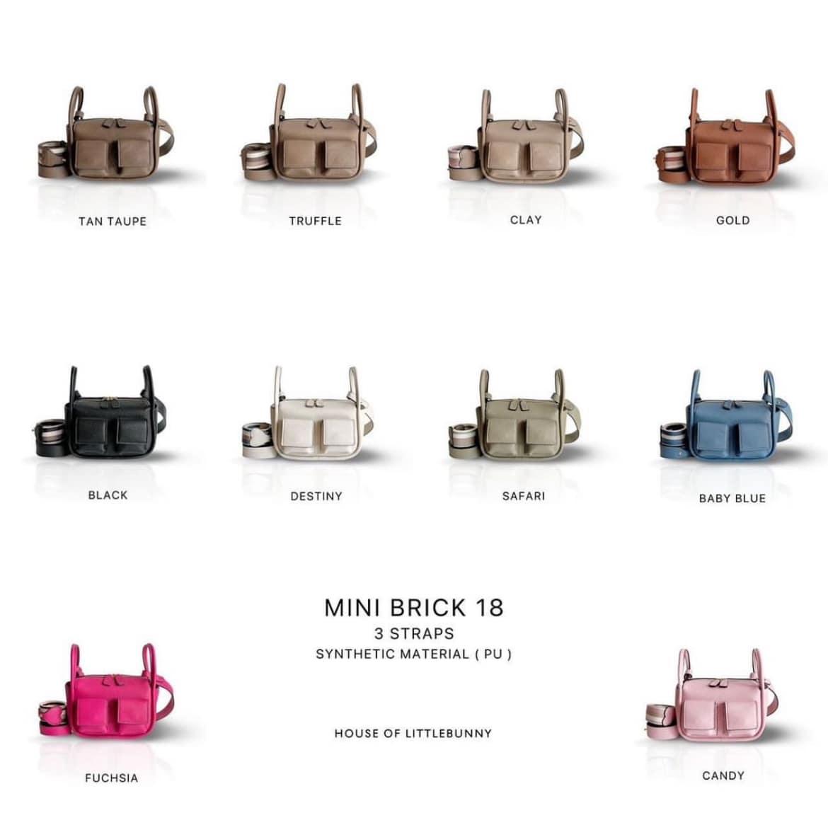 House of Little Bunny Mini Brick PU in Black - Astrid & Rose