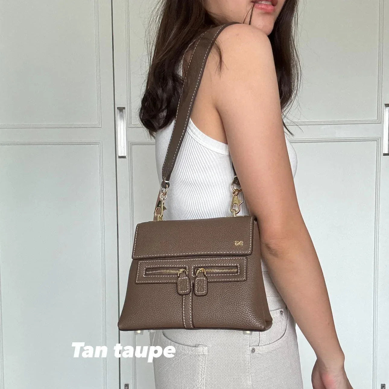 House of Little Bunny Mini Clara PU in Tan Taupe - Astrid & Rose