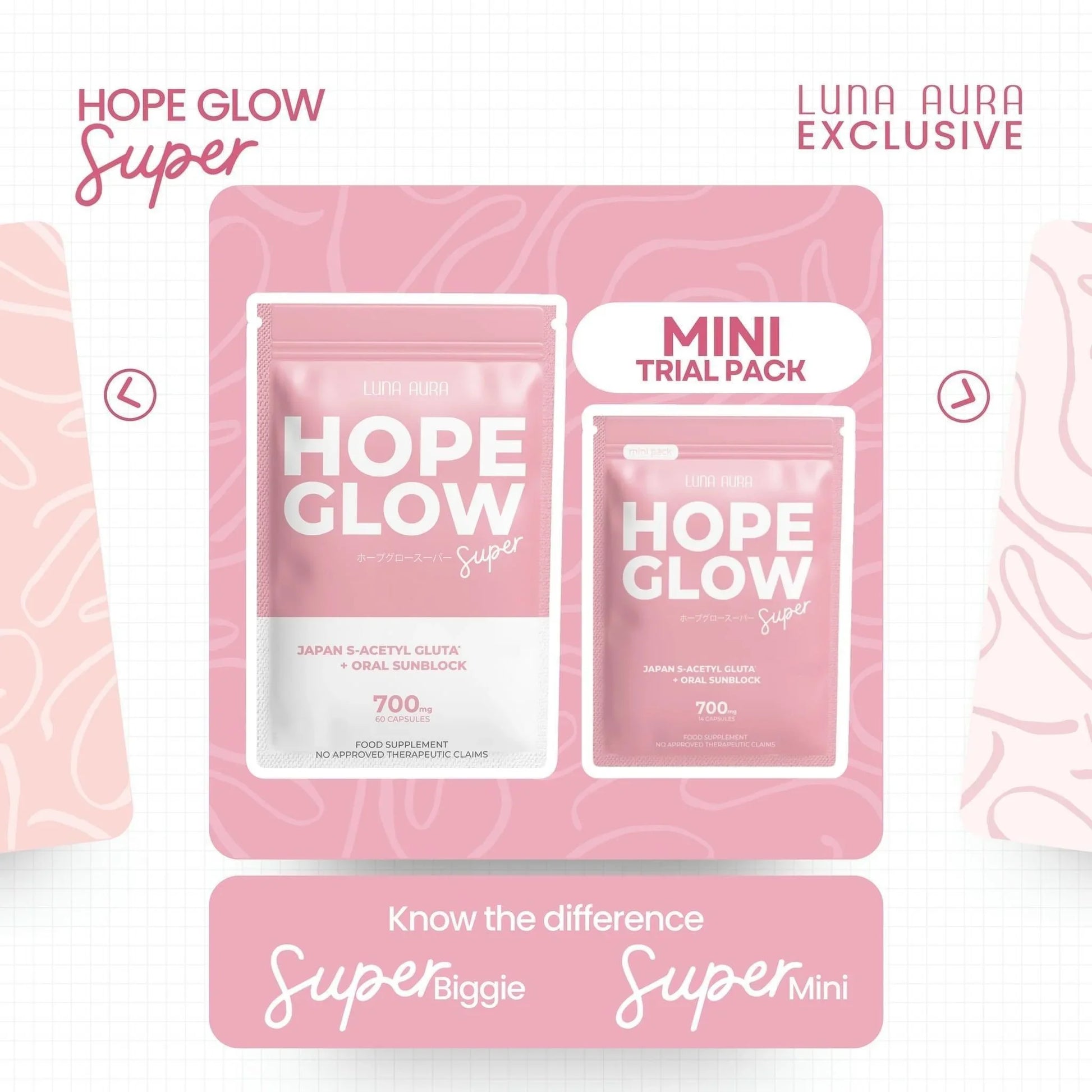 Luna Aura Hope Glow Super Japan S-Acetyl Gluta + Oral Sunblock 700mg Astrid & Rose Luna Aura Hope Glow Super Japan S-Acetyl Gluta + Oral Sunblock 700mg Astrid & Rose
