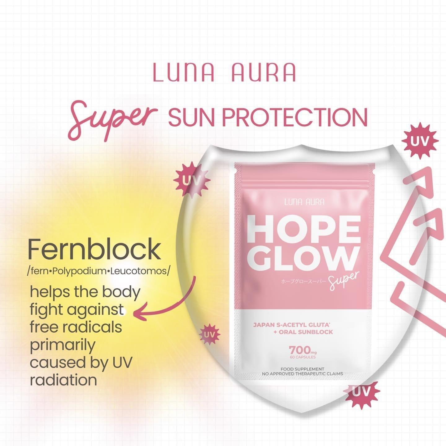 Luna Aura Hope Glow Super Japan S-Acetyl Gluta + Oral Sunblock 700mg - Astrid & Rose