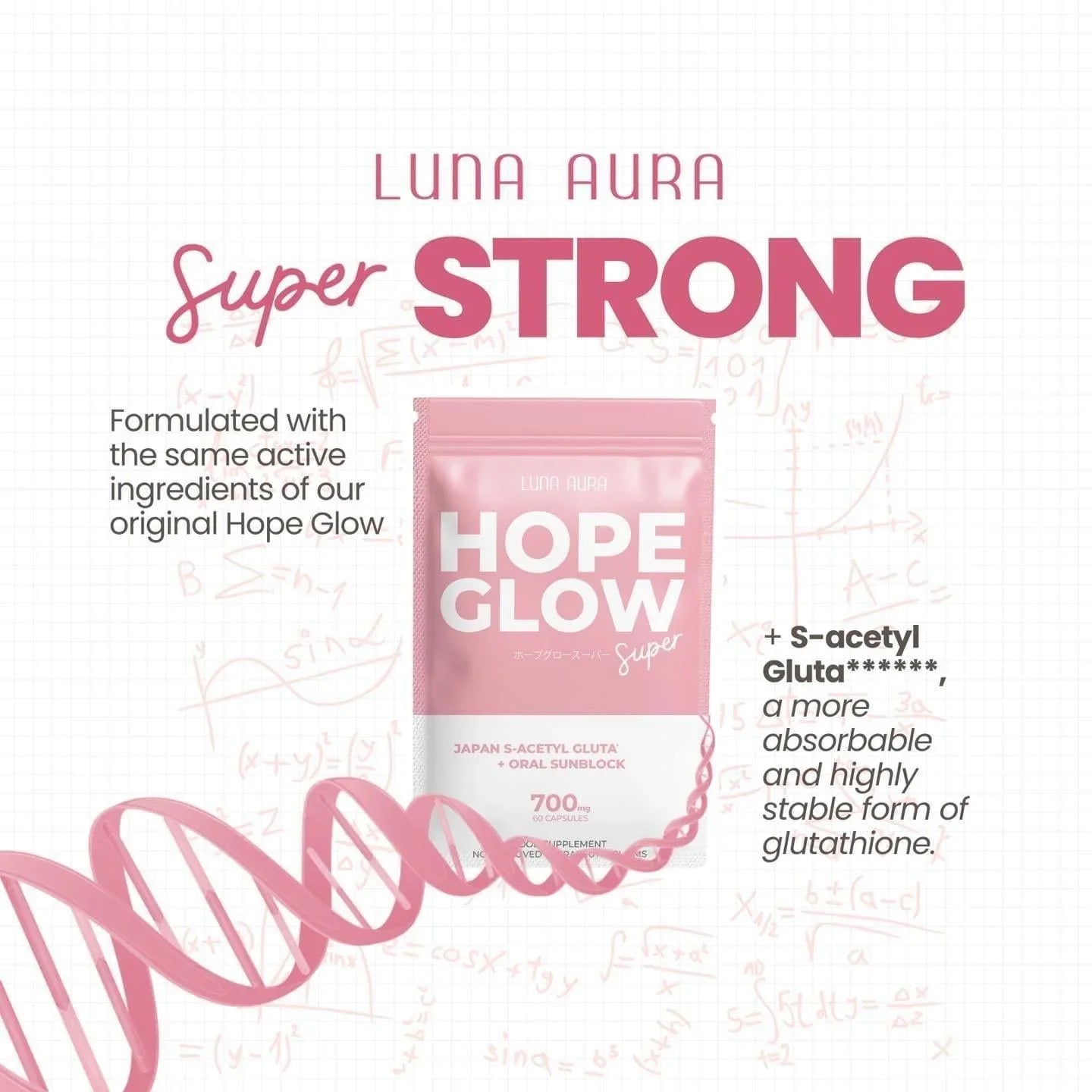 Luna Aura Hope Glow Super Japan S-Acetyl Gluta + Oral Sunblock 700mg Astrid & Rose Luna Aura Hope Glow Super Japan S-Acetyl Gluta + Oral Sunblock 700mg Astrid & Rose