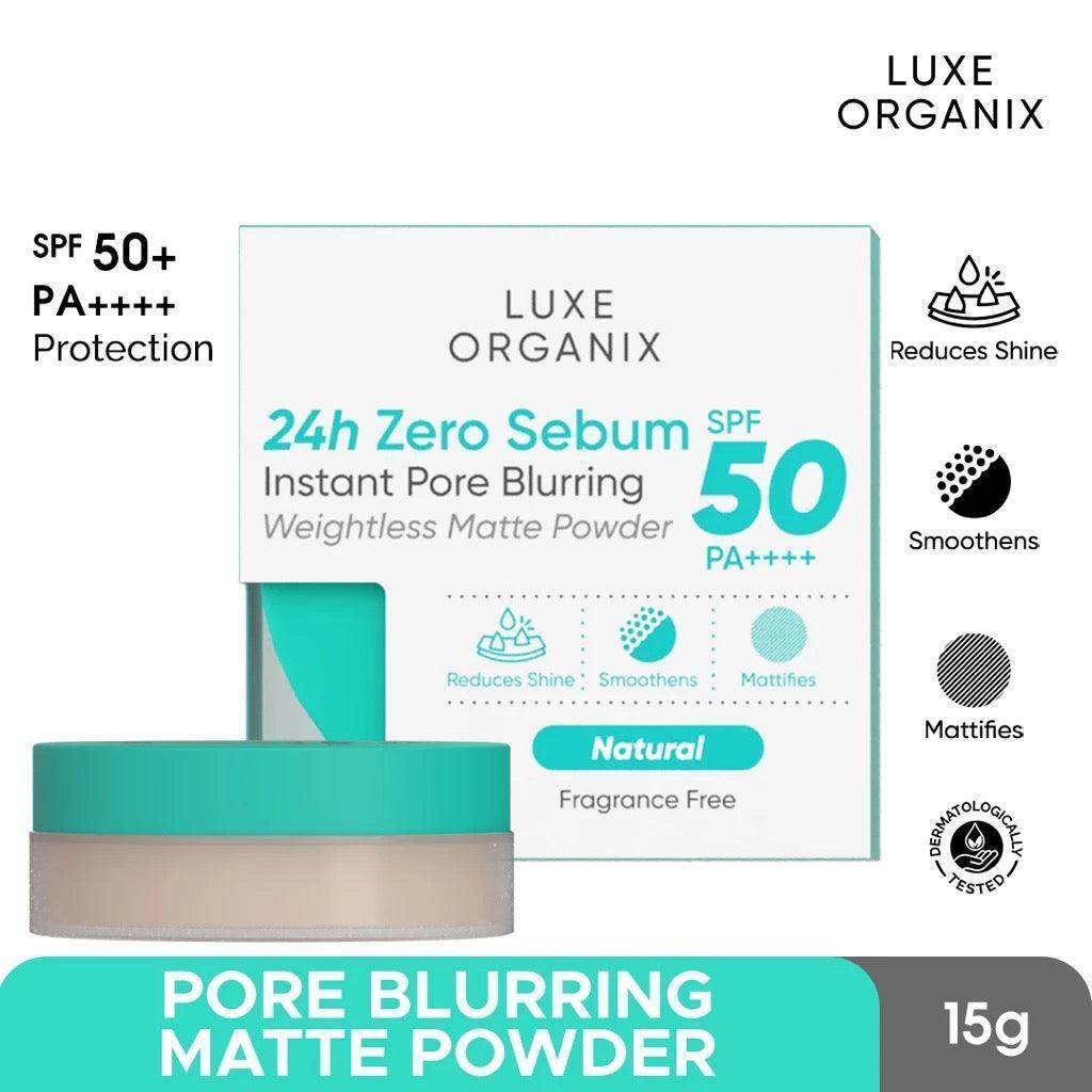 Luxe Organix 24H Zero Sebum Instant Pore Blurring Weightless Matte Powder SPF 50 PA++++ - Astrid & Rose