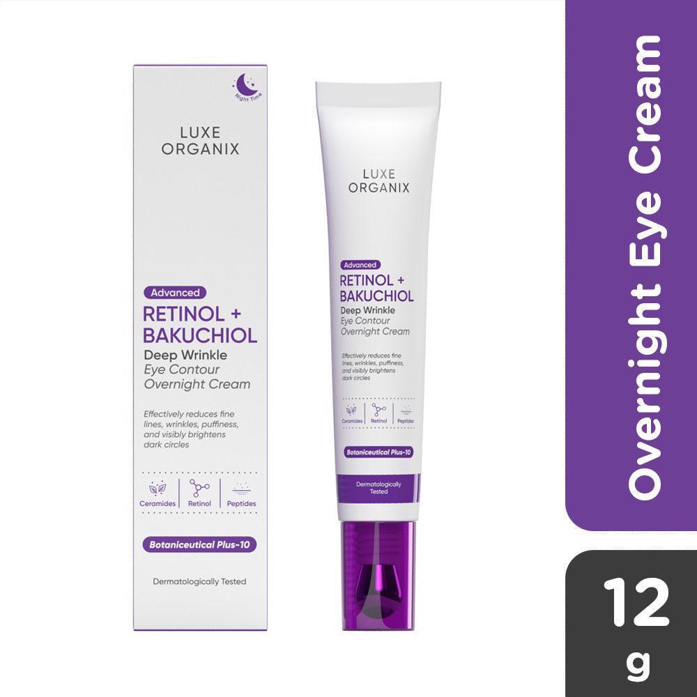 Luxe Organix Retinol + Bakuchiol Deep Wrinkle Eye Contour Overnight Cream - Astrid & Rose