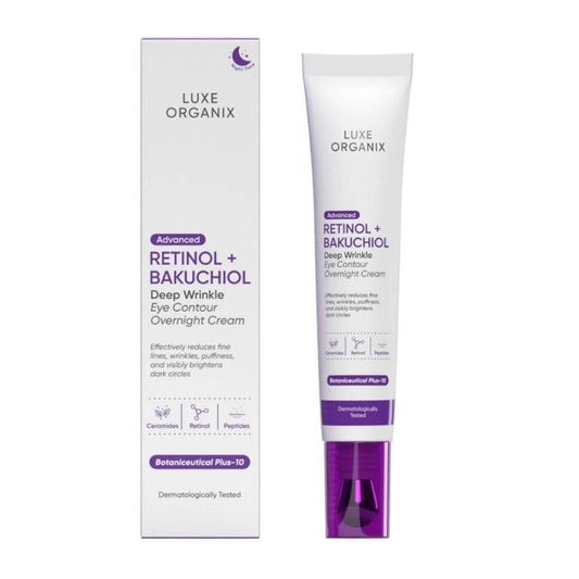 Luxe Organix Retinol + Bakuchiol Deep Wrinkle Eye Contour Overnight Cream - Astrid & Rose