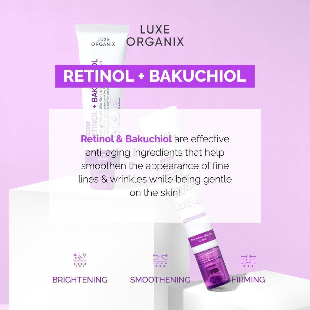 Luxe Organix Retinol + Bakuchiol Overnight Glow Gentle Treatment Cream - Astrid & Rose