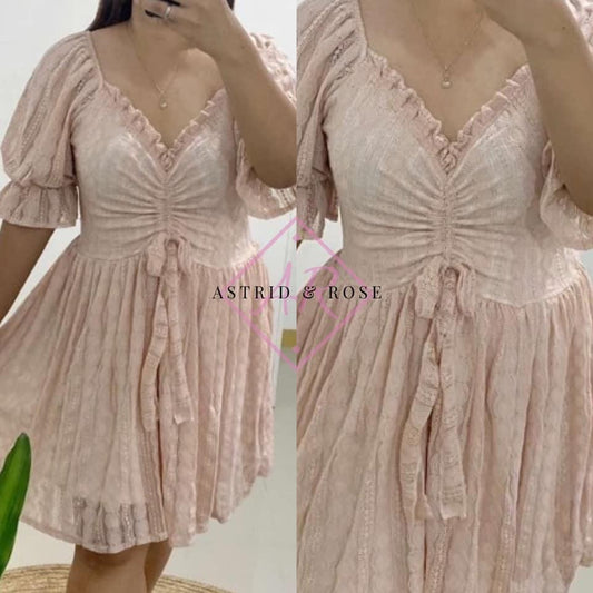 Plus Size - Eve Dress in Beige (PREORDER) - Astrid & Rose