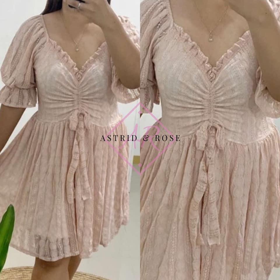 Plus Size - Eve Dress in Beige (PREORDER) - Astrid & Rose