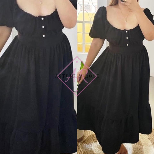 Plus Size - Inah Dress in Black (PREORDER) - Astrid & Rose