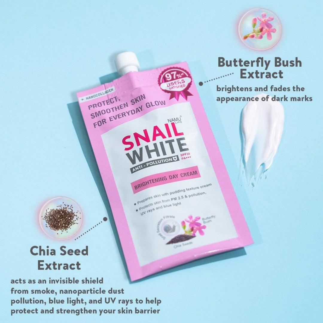 Snail White Brightening Day Cream SPF 30/PA+++ 7ml - Astrid & Rose