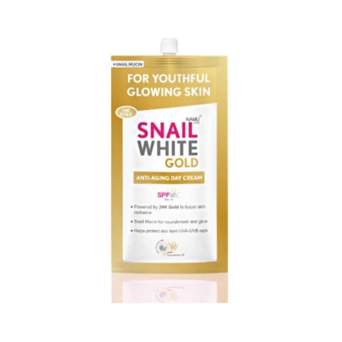 Snail White Brightening Gold Anti Aging Day Cream 7ml - Astrid & Rose