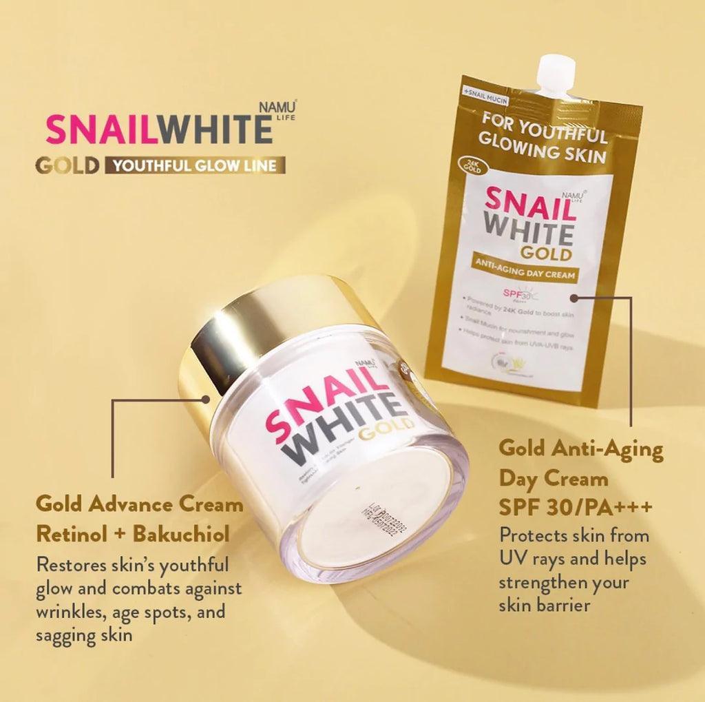 Snail White Brightening Gold Anti Aging Day Cream 7ml - Astrid & Rose