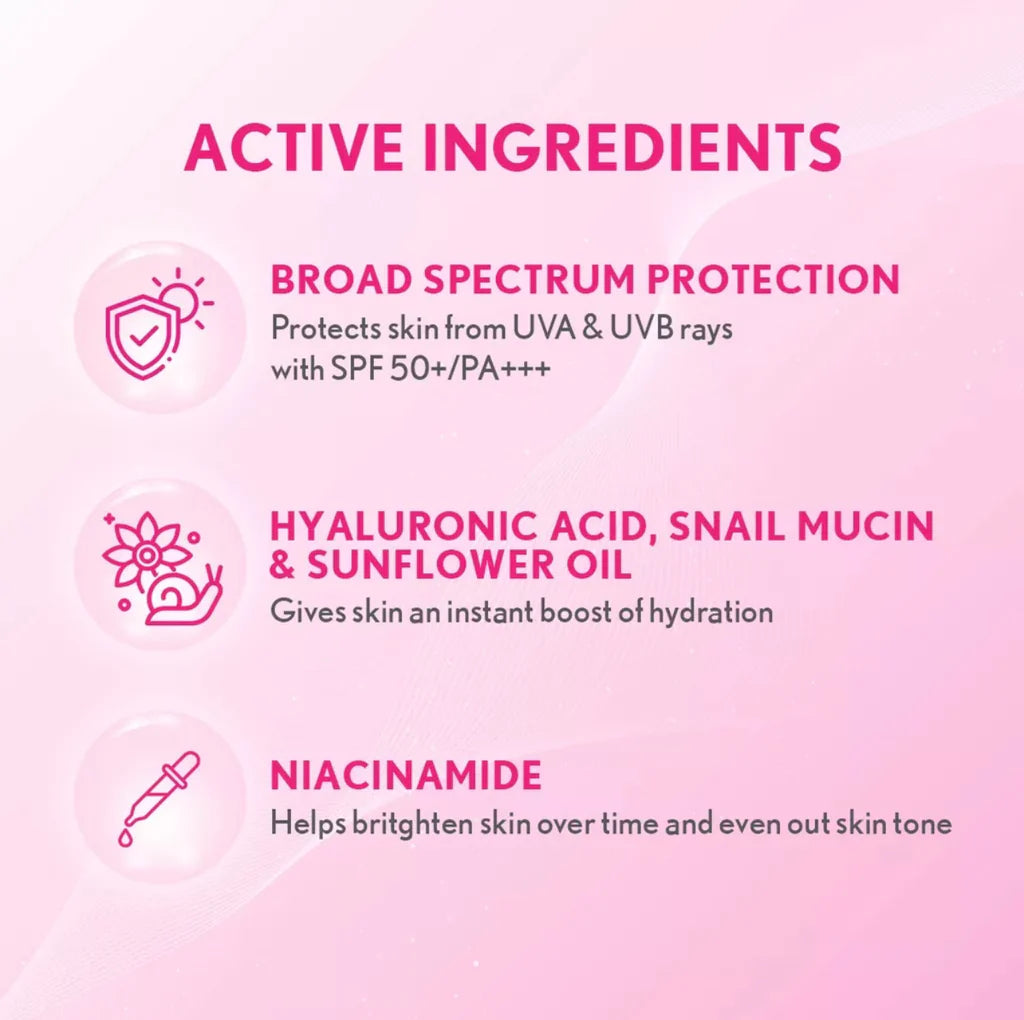 Snail White Everyday Glow Sunscreen SPF 50+/PA++++ 6ml - Astrid & Rose