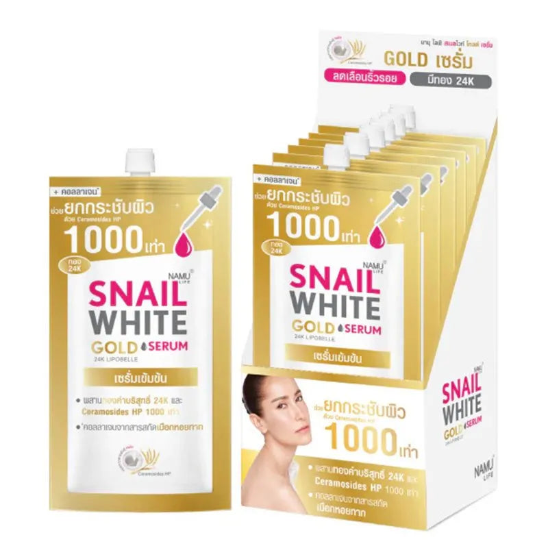 Snail White Gold Serum 24K Gold Collagen Reduce Wrinkle Firm Anti-Aging 6ml - Astrid & Rose