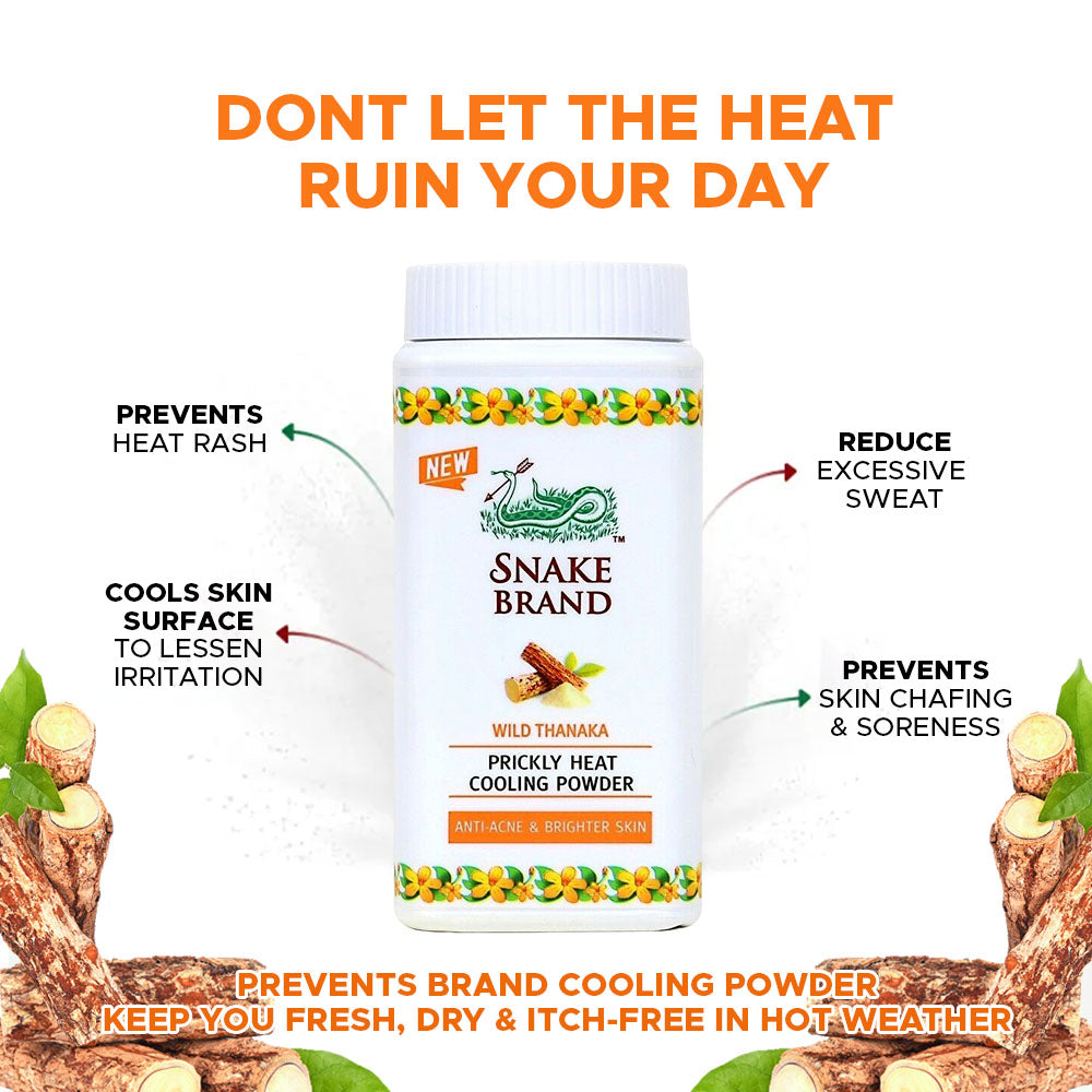 Snake Brand Cooling Powder Wild Thanaka 280g - Astrid & Rose
