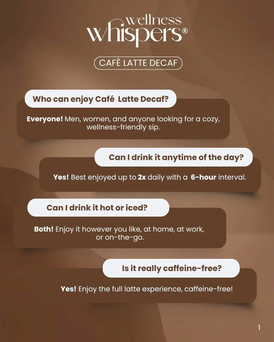 Wellness Whispers Café Latte Decaf
