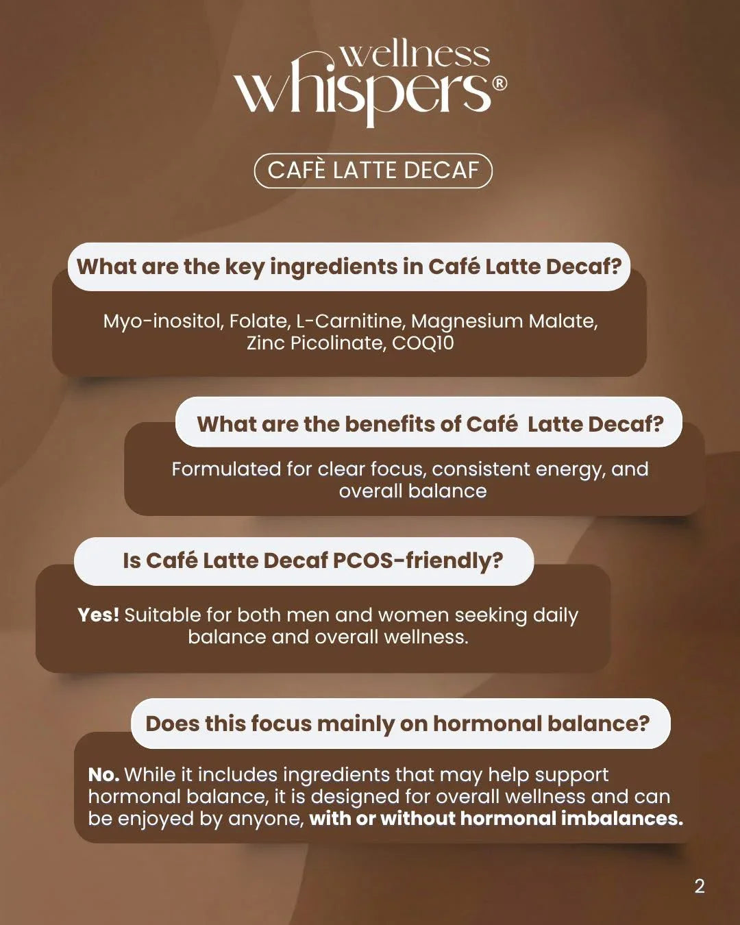 Wellness Whispers Café Latte Decaf