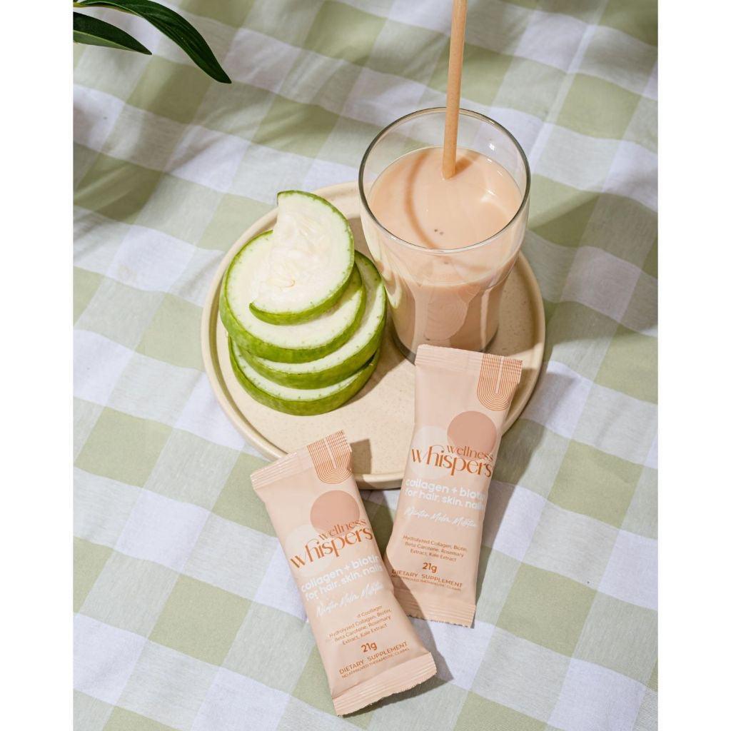 Wellness Whispers Collagen + Biotin Melon Milk tea - Astrid & Rose