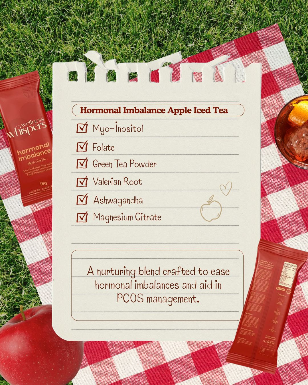 Wellness Whispers Hormonal Imbalance Apple Iced Tea - Astrid & Rose
